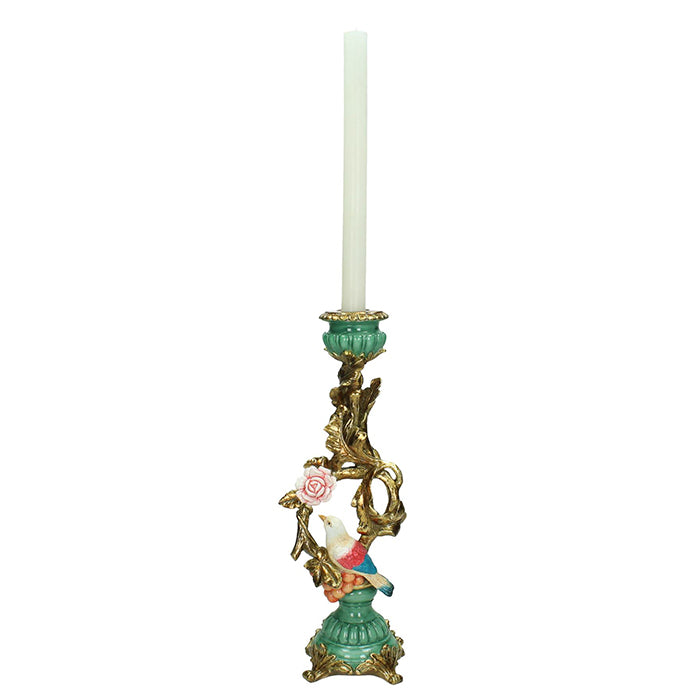 Tall Ornate Perching Bird Candle Holder