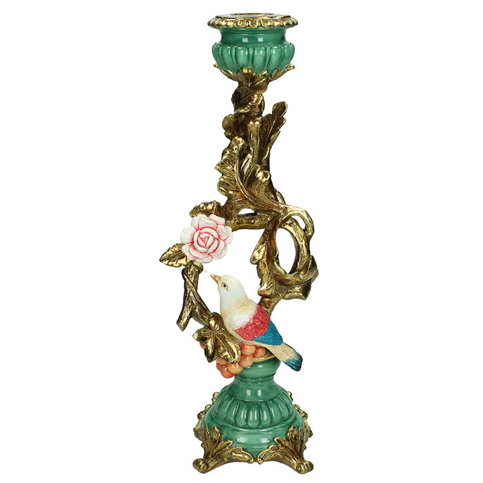 Tall Ornate Perching Bird Candle Holder
