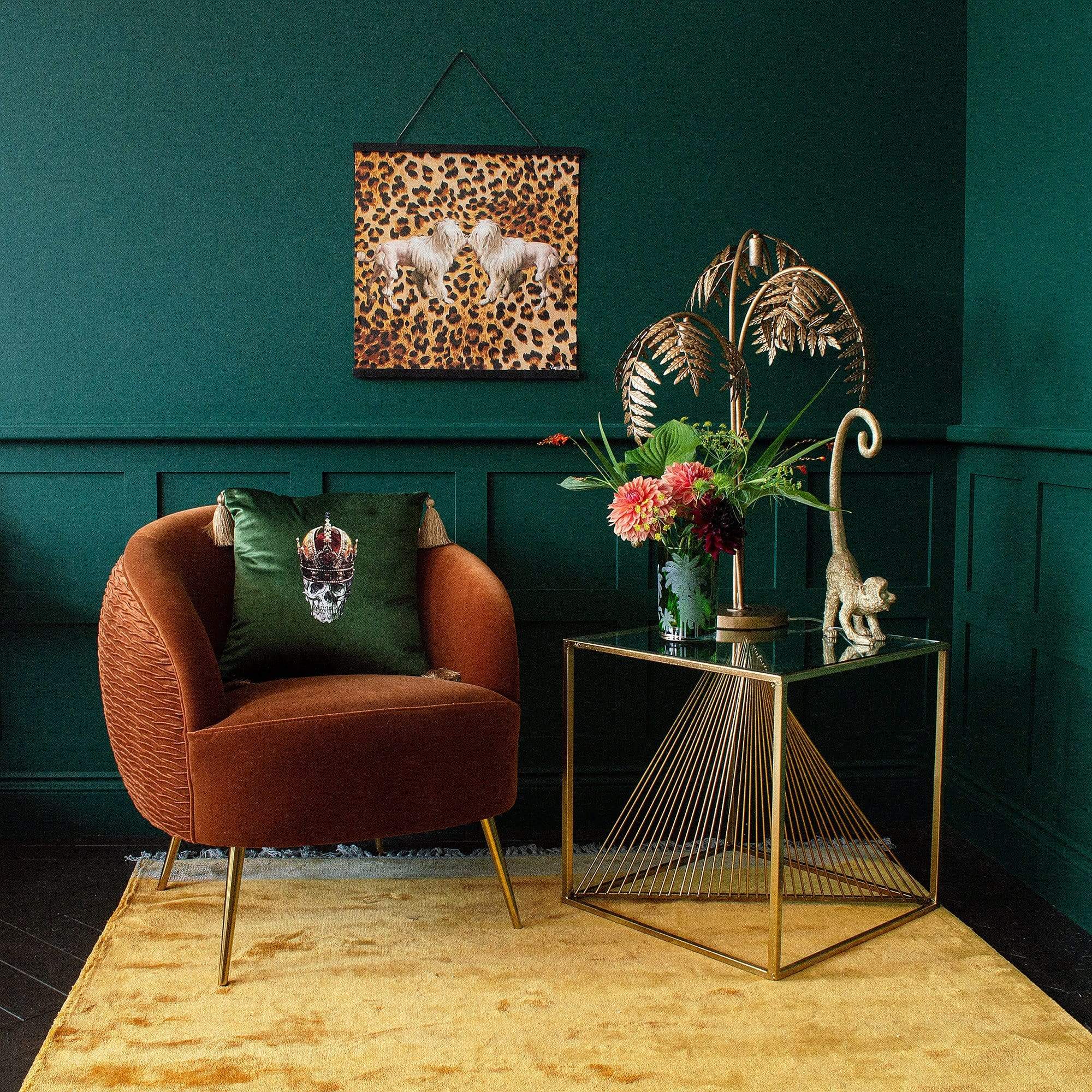 Antique Bronze Palm Leaf Table Lamp