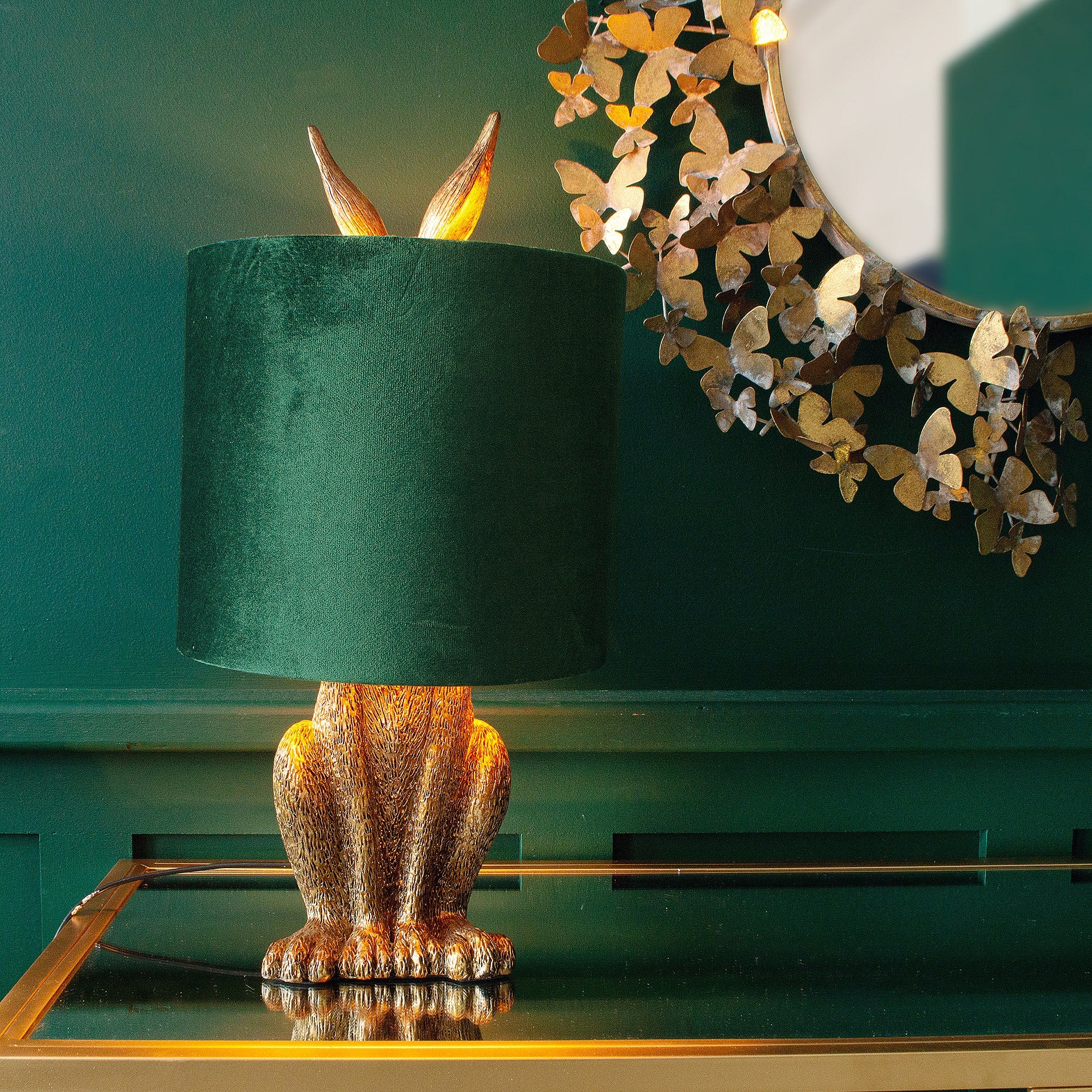 Antique Gold Rabbit Table Lamp