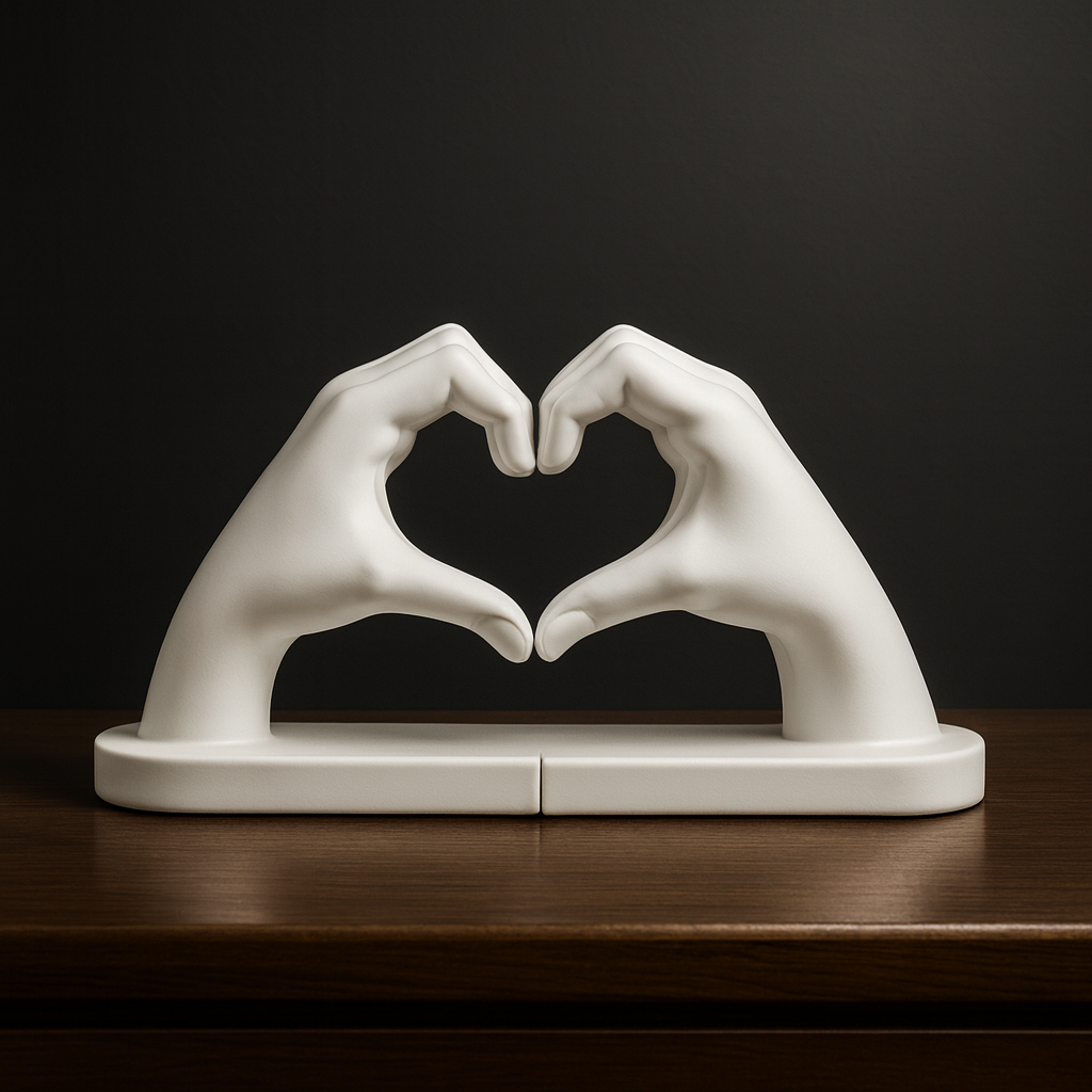 Blanc Heart Hands Sculpture