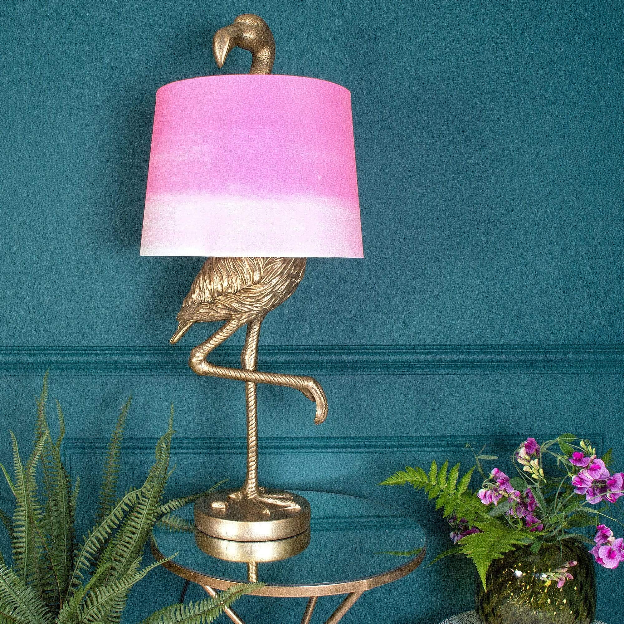 Brass Flamingo Table Lamp | Ombre Shade