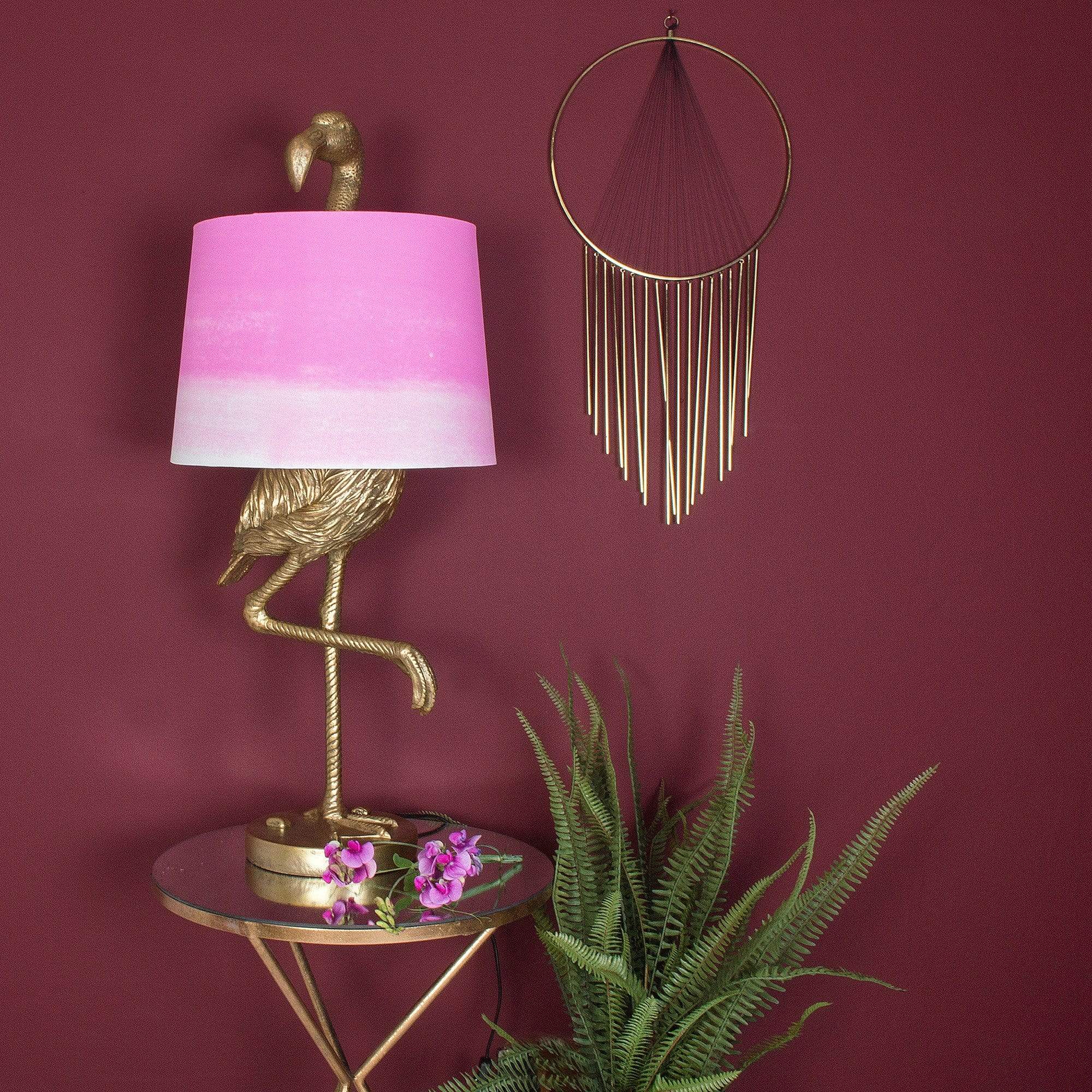 Brass Flamingo Table Lamp | Ombre Shade