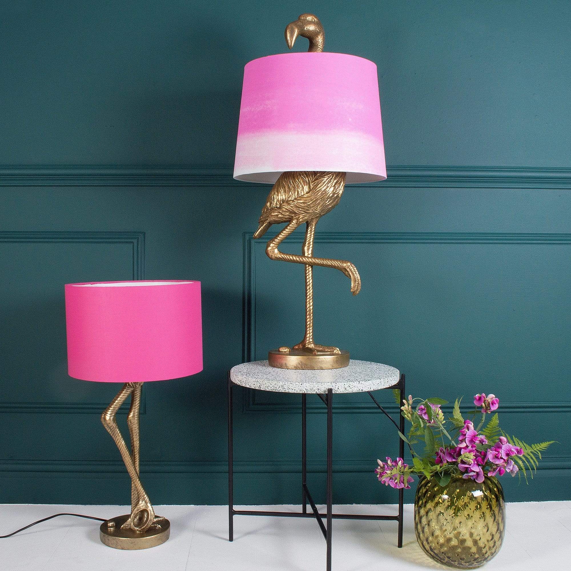 Brass Flamingo Table Lamp | Ombre Shade