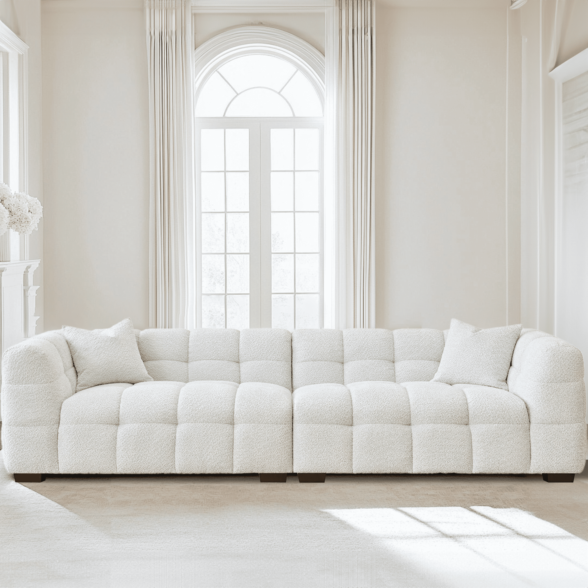 Bubble Oatmeal Boucle 4 Seater Sofa