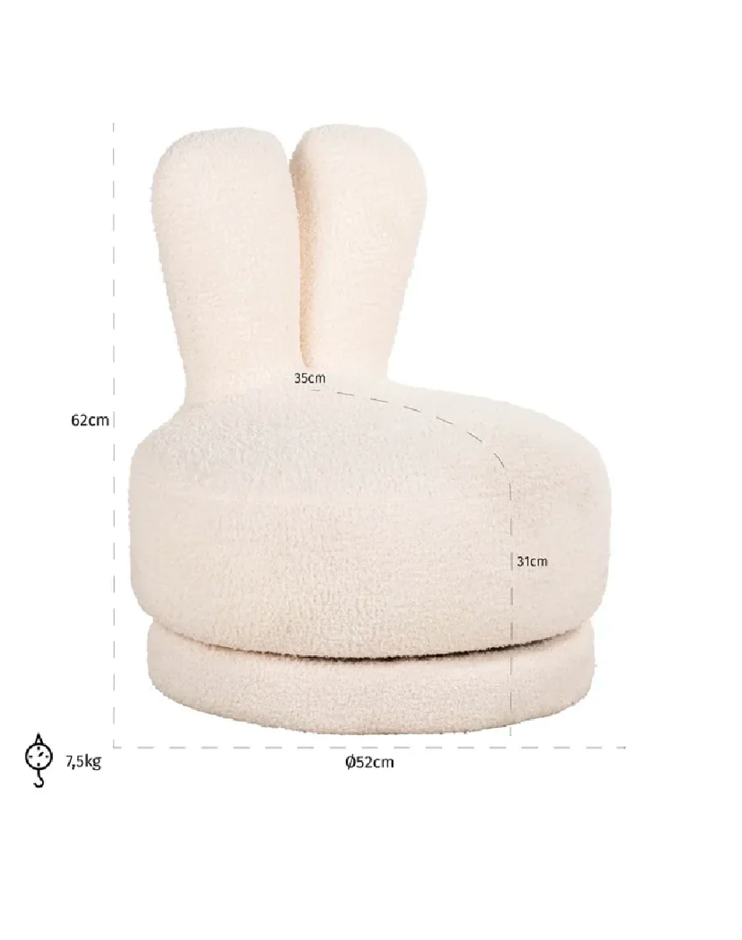 White Modern Kids Chair | OROA Bunny