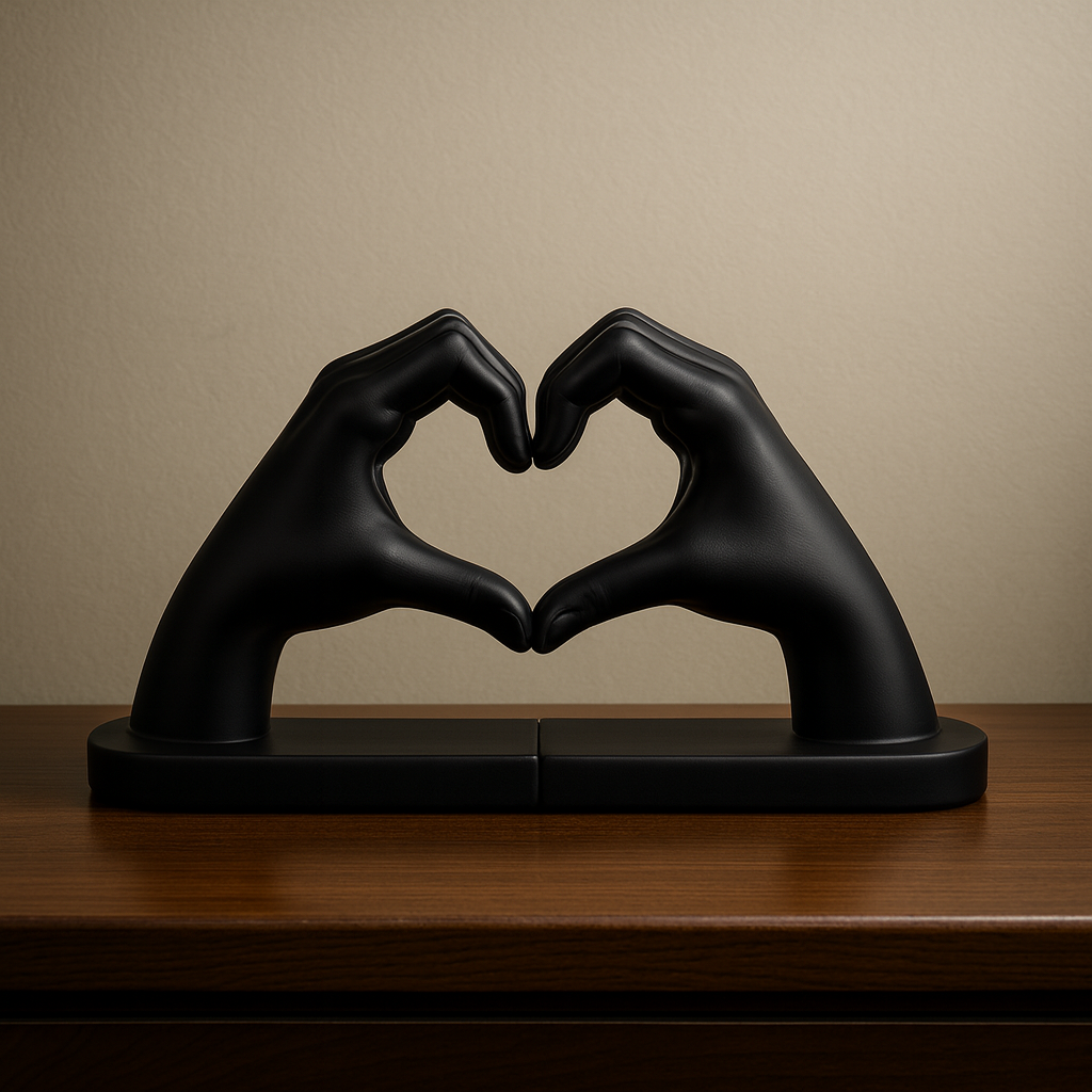 Noir Heart Hands Sclupture