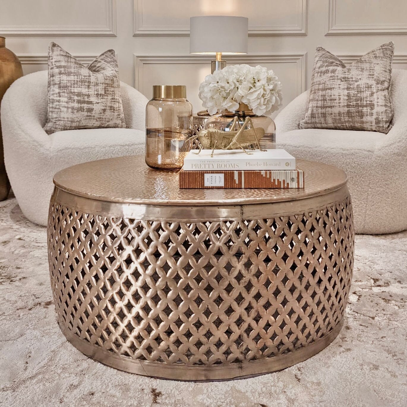 Duvali Gold Round Coffee Table