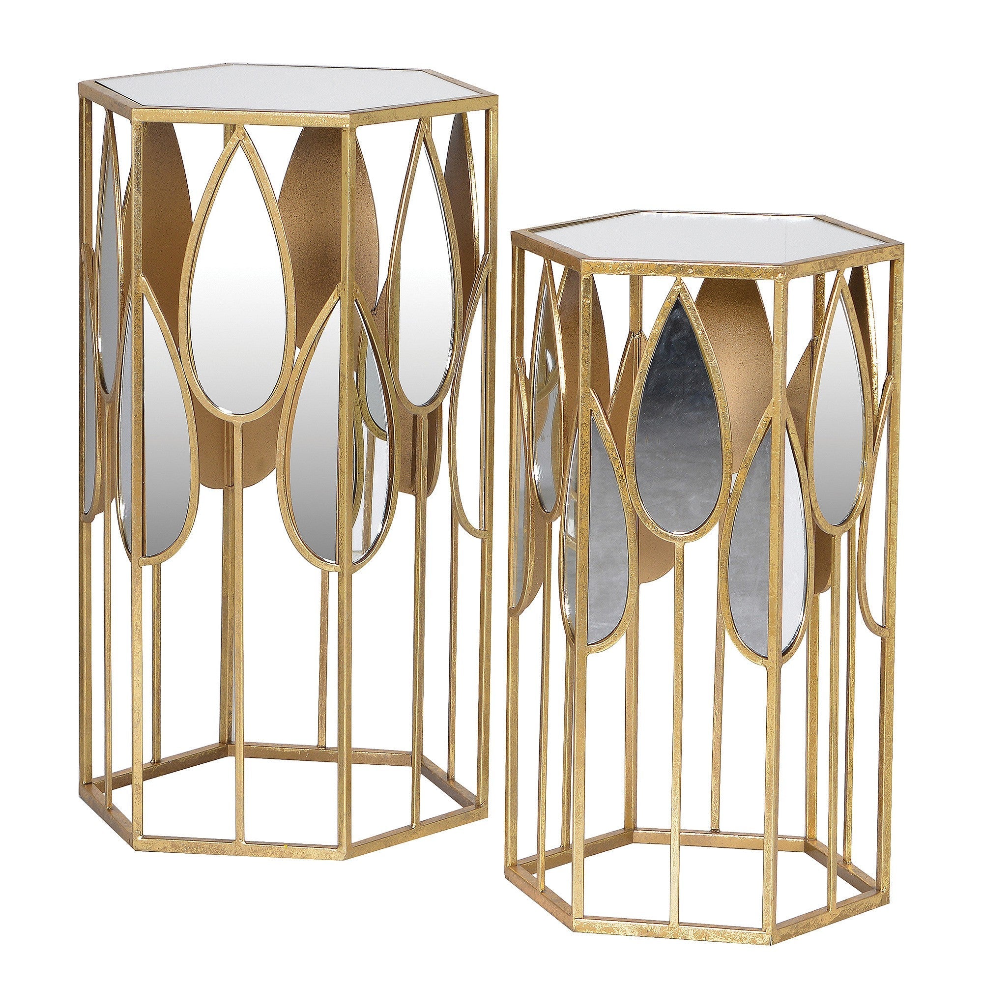 Faiza Mirrored Nest of Tables | Set of 2