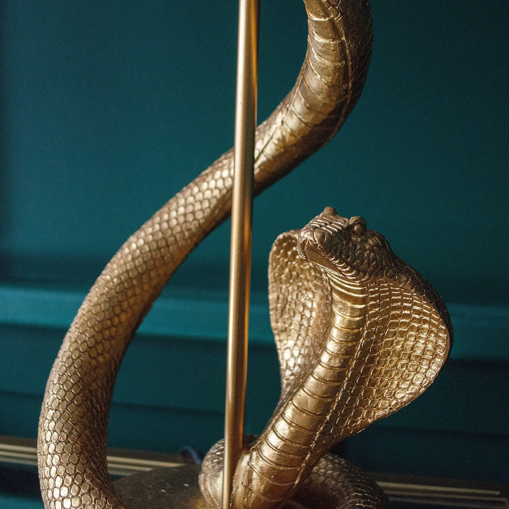 Gold Slithering Snake Table Lamp | Black Shade