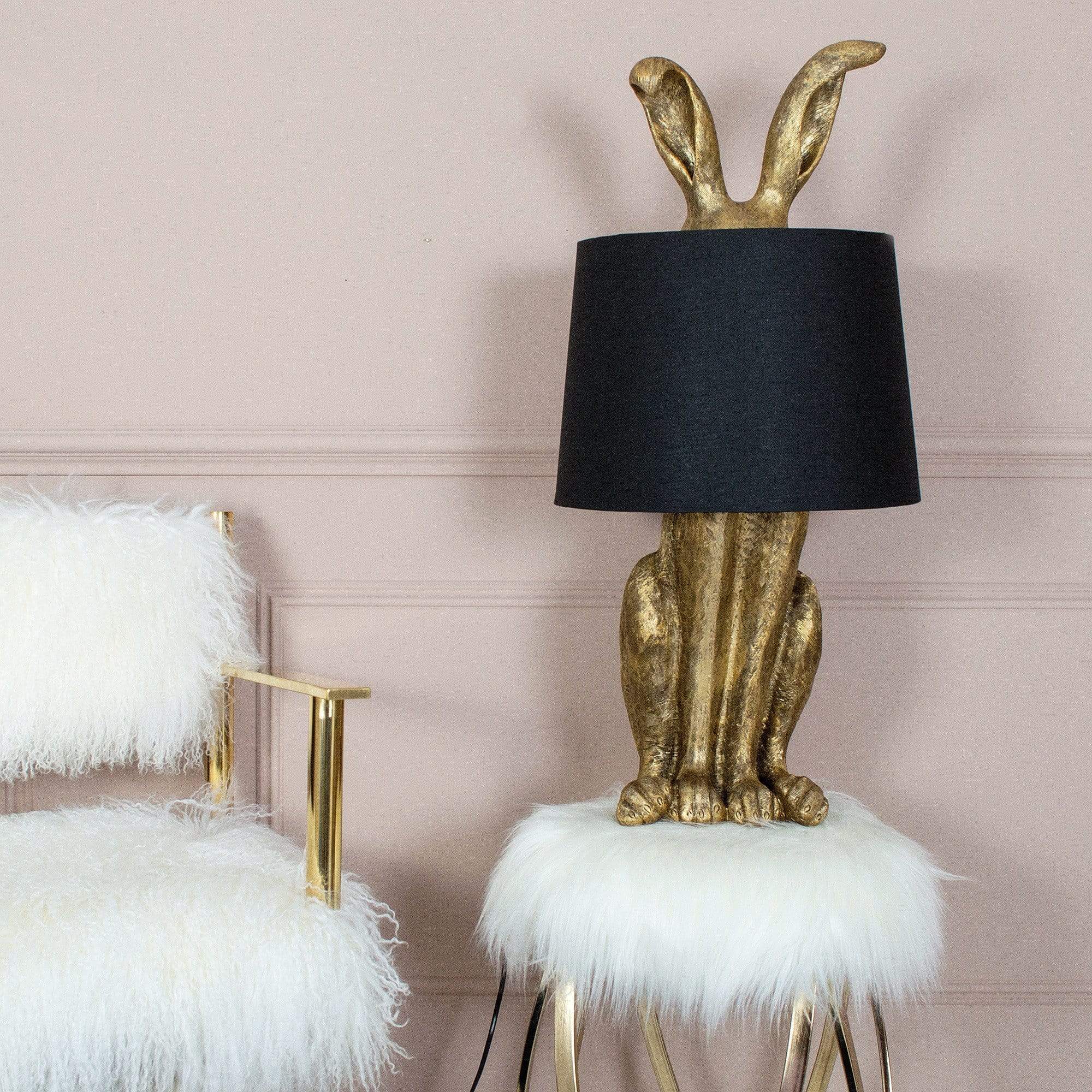 Hare Lamp with Black Shade