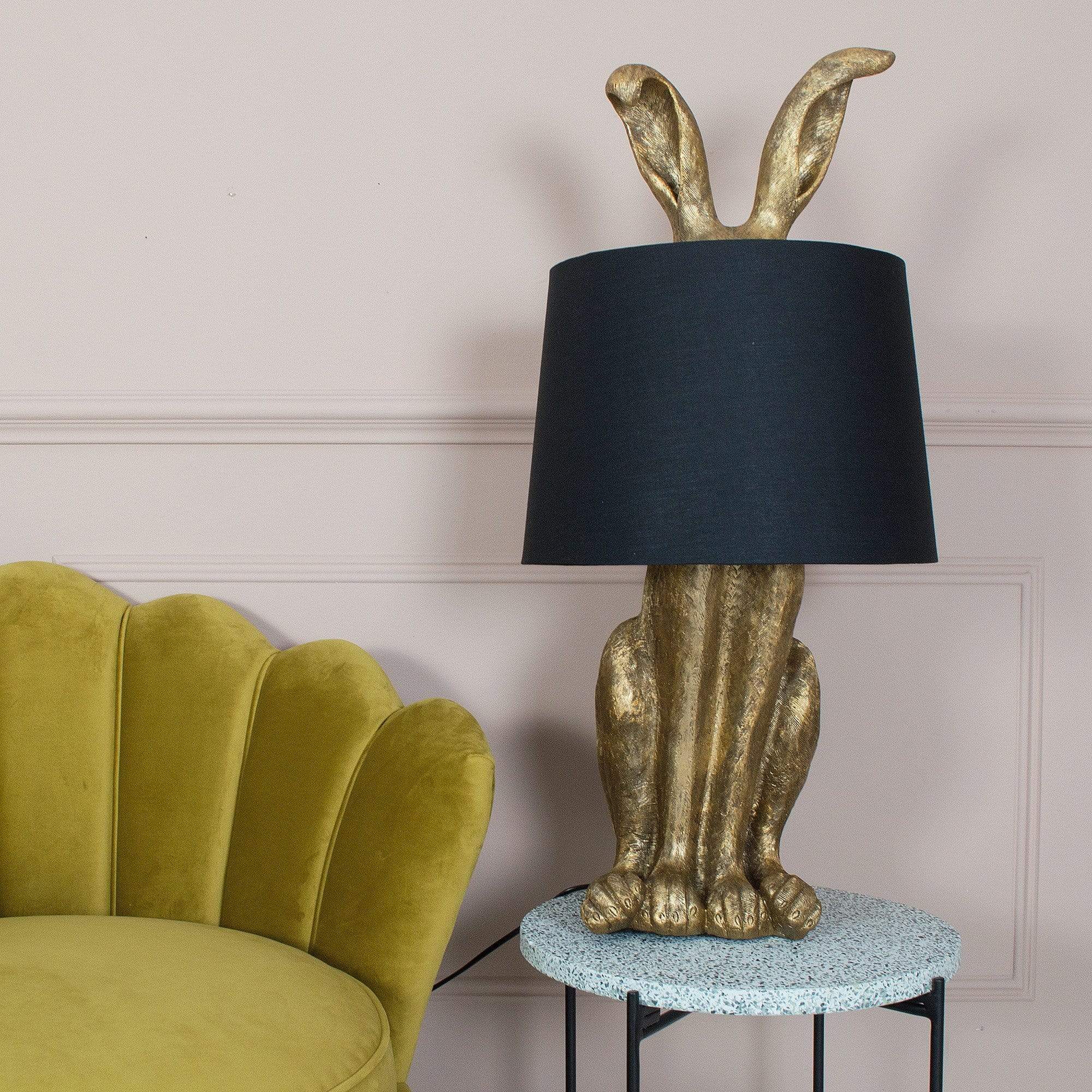 Hare Lamp with Black Shade