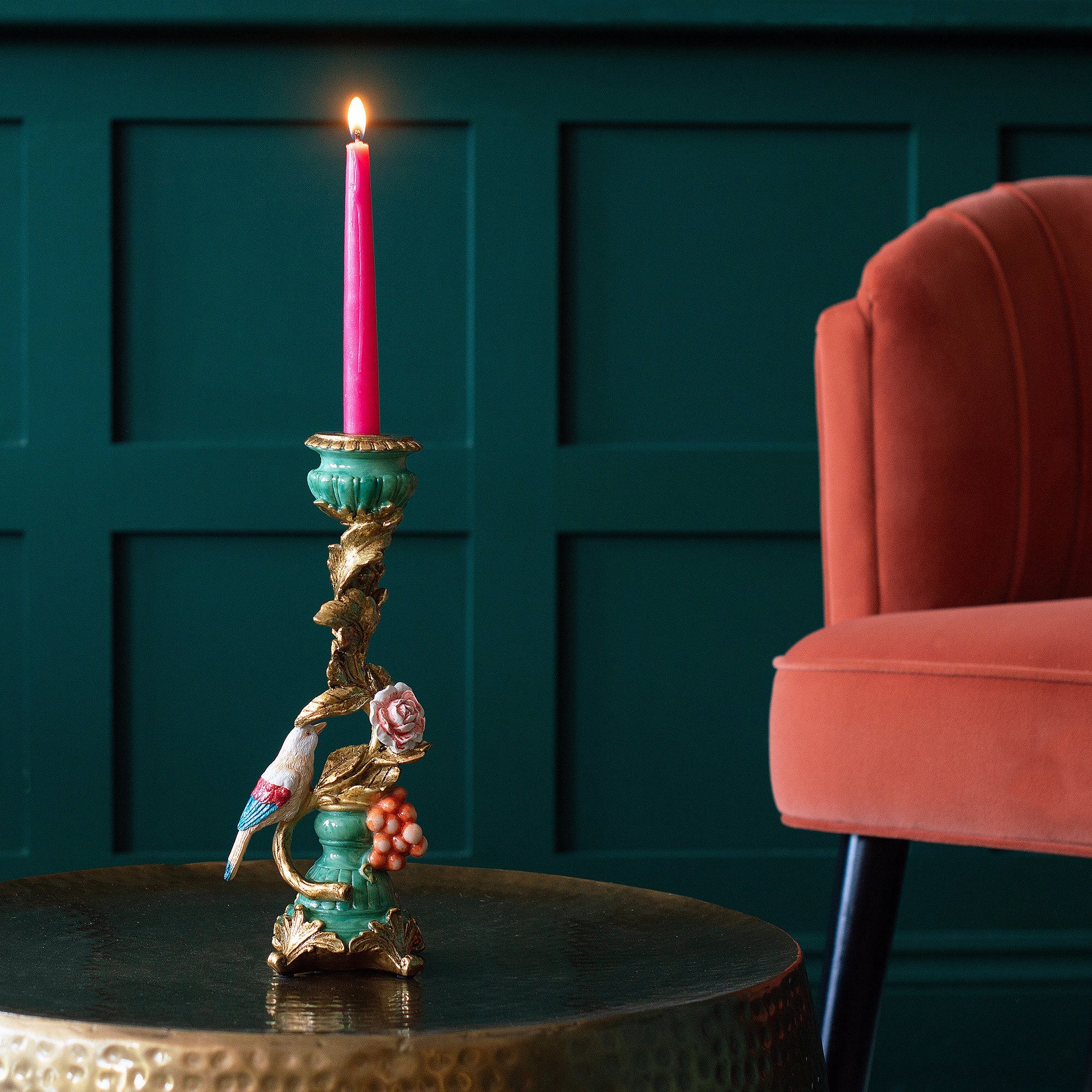 Ornate Perching Bird Candle Holder