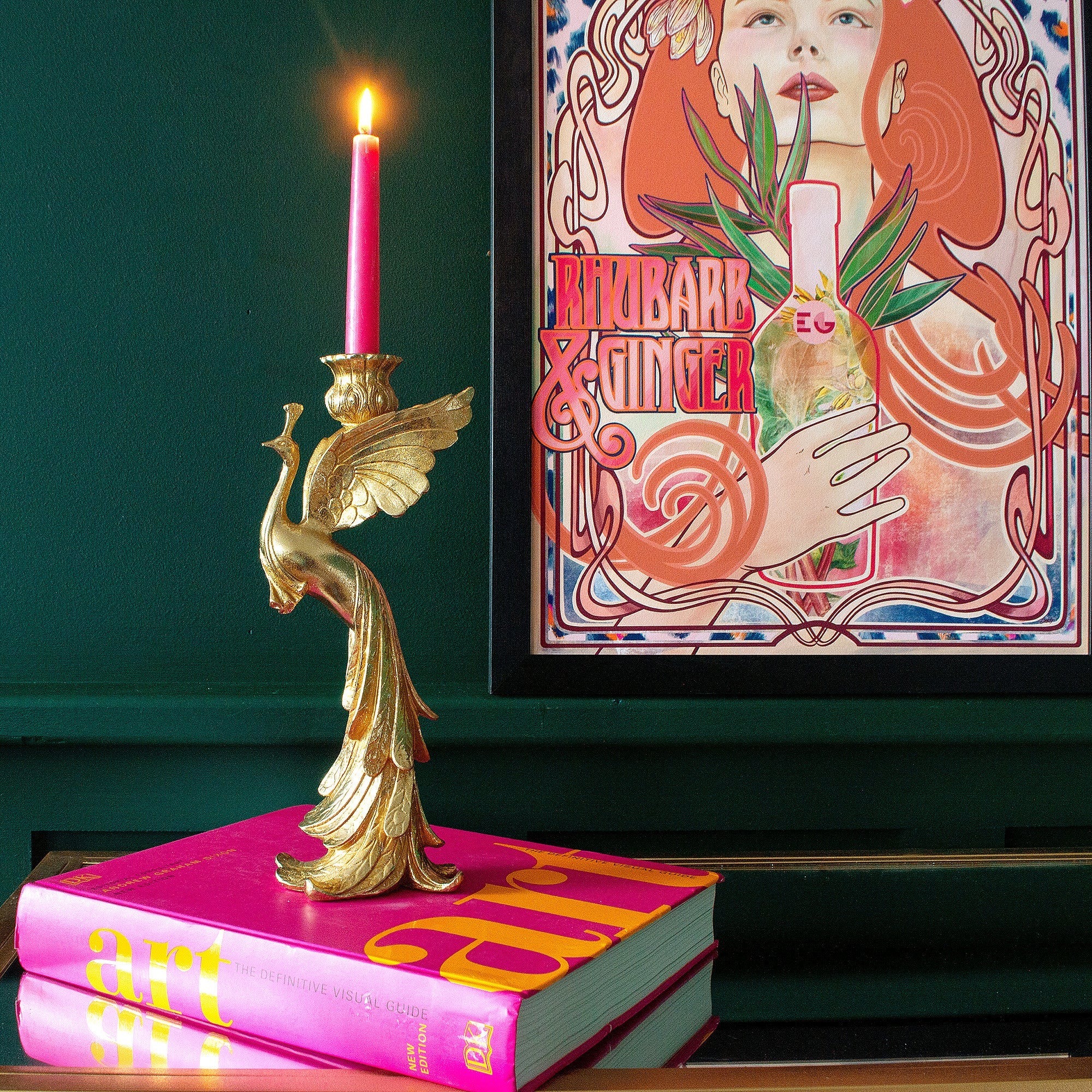 Paloma Peacock Gold Candle Holder