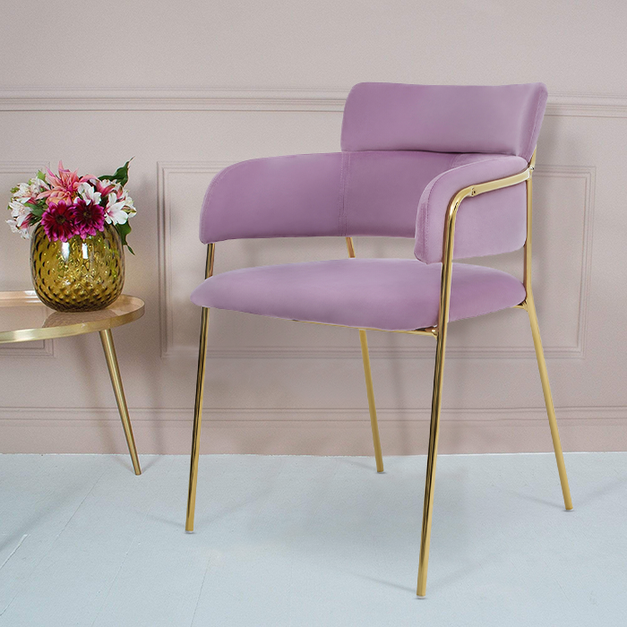 Sofia Pink Velvet Dining Chair