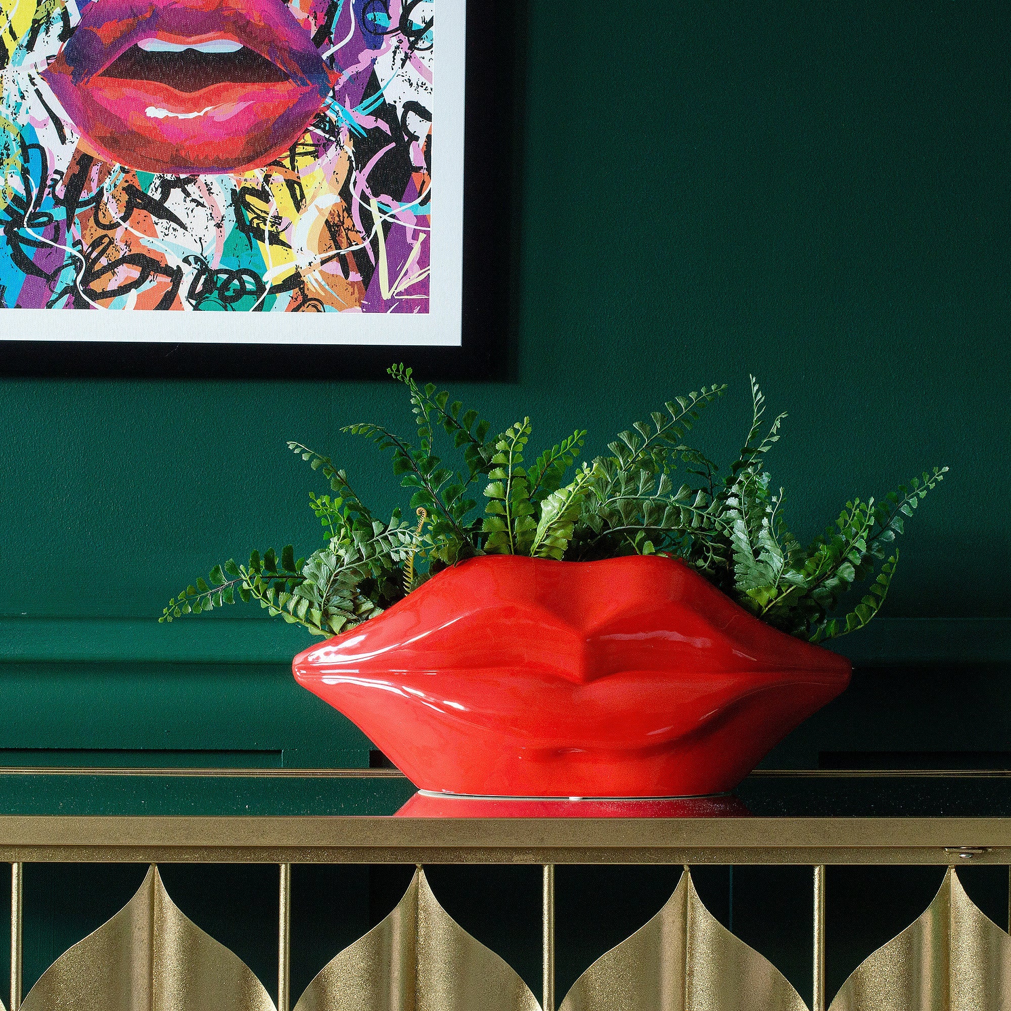 Red Luscious Lips Planter - Large