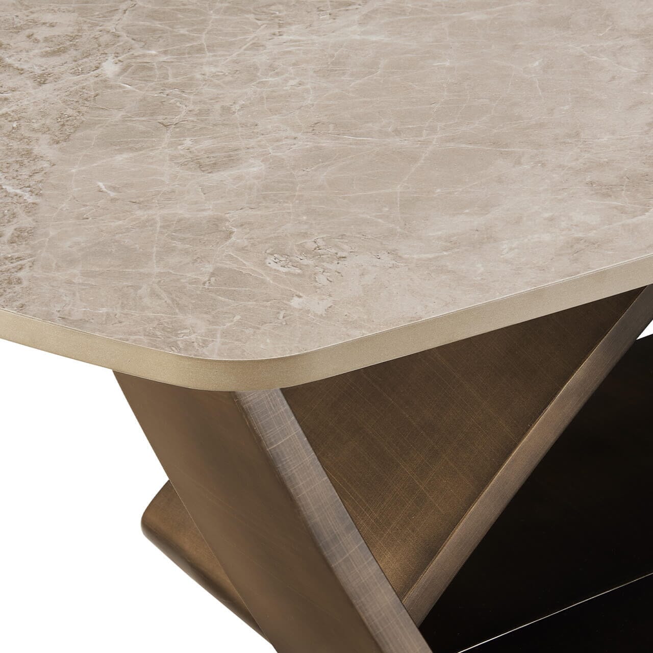 Sarzana Bronze Coffee Table with Stone Top