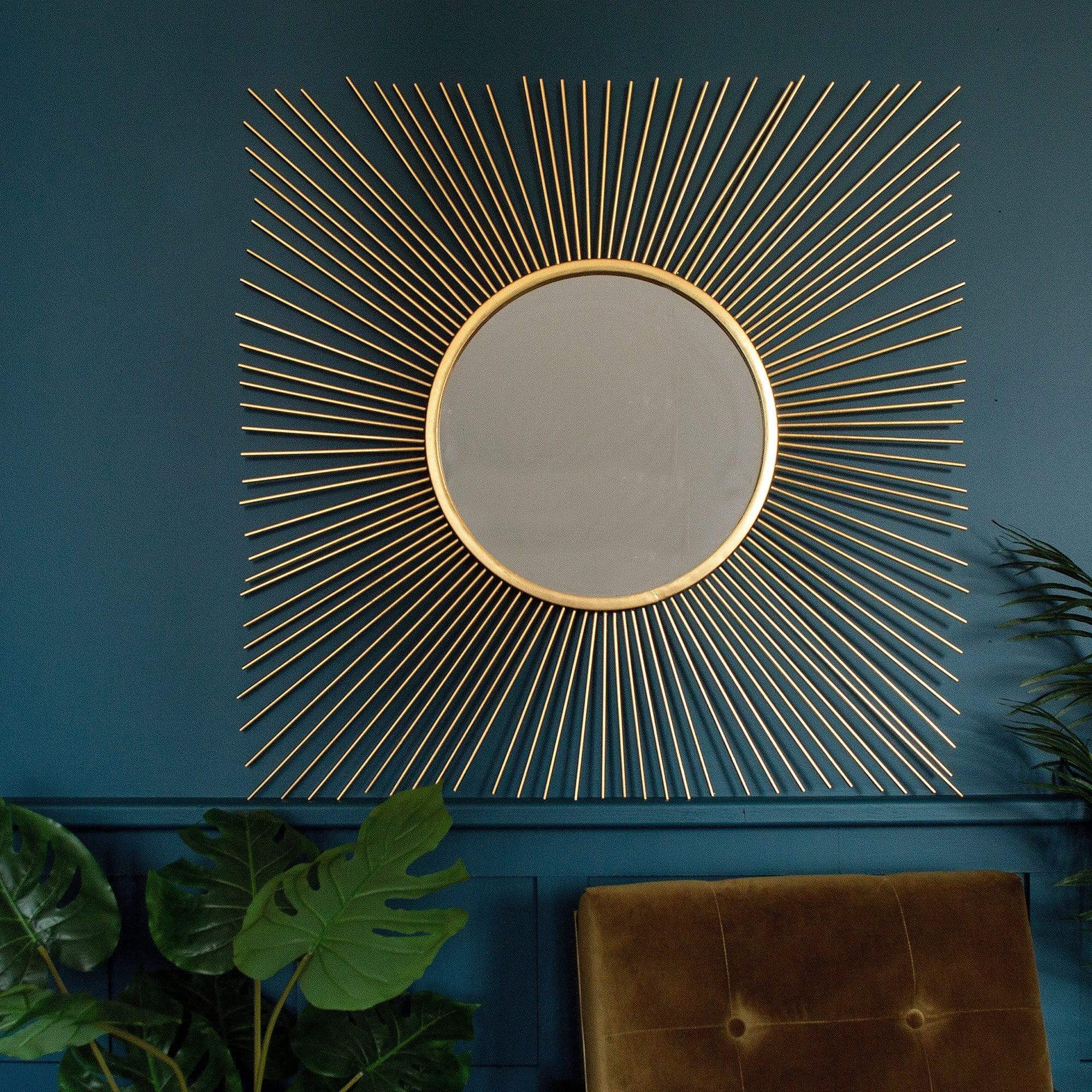 Square Sunburst Mirror