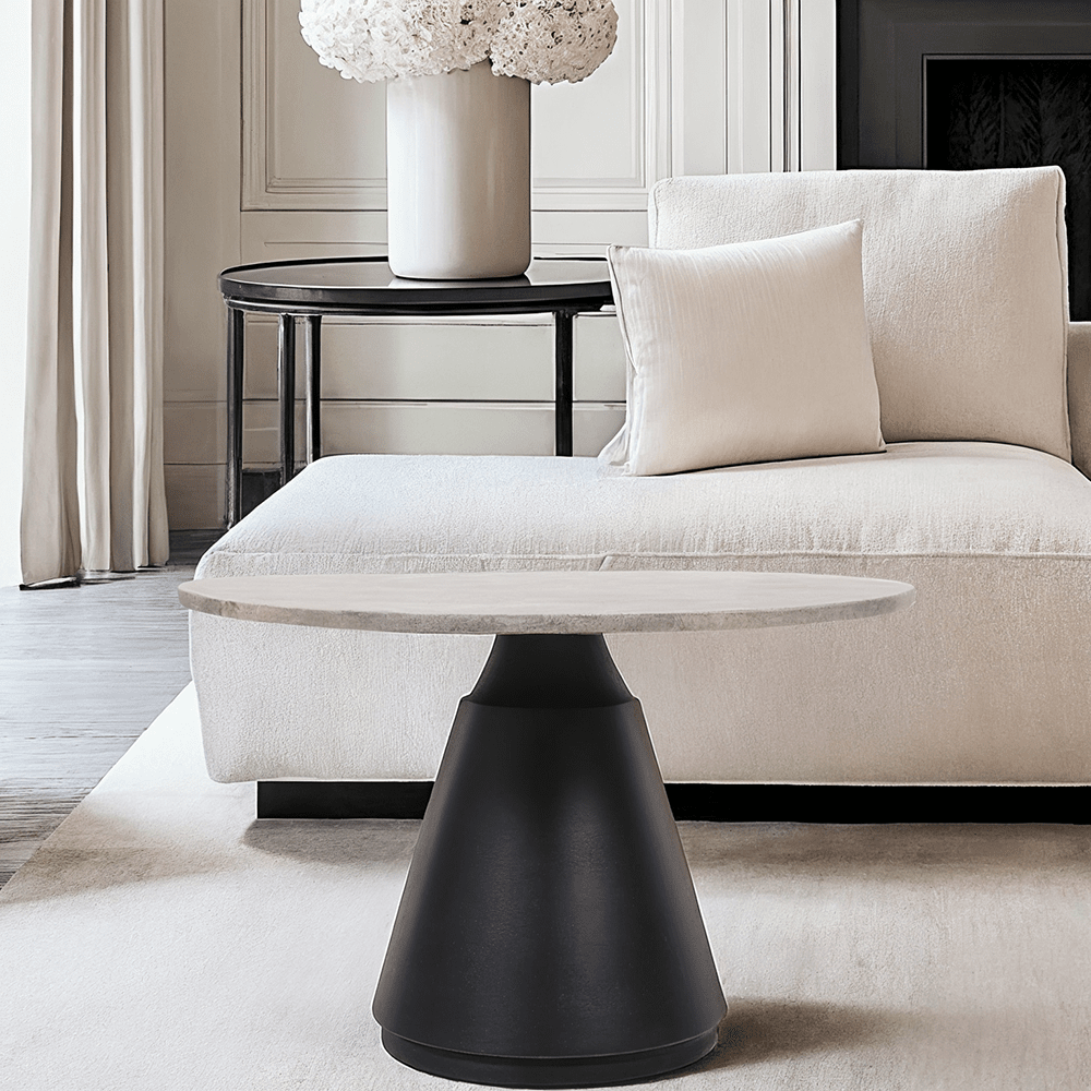 Valiona Medium Black & Marble Coffee Table