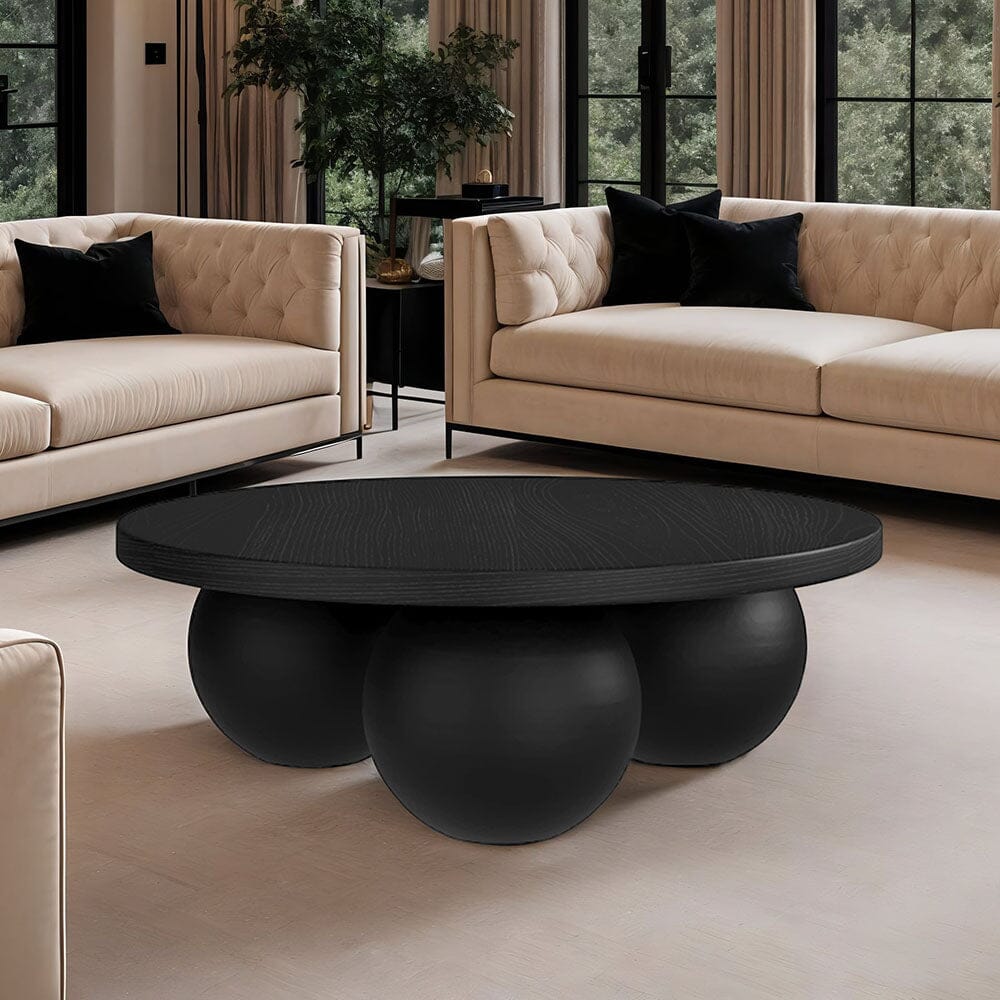 Westminster Matte Black Round Coffee Table