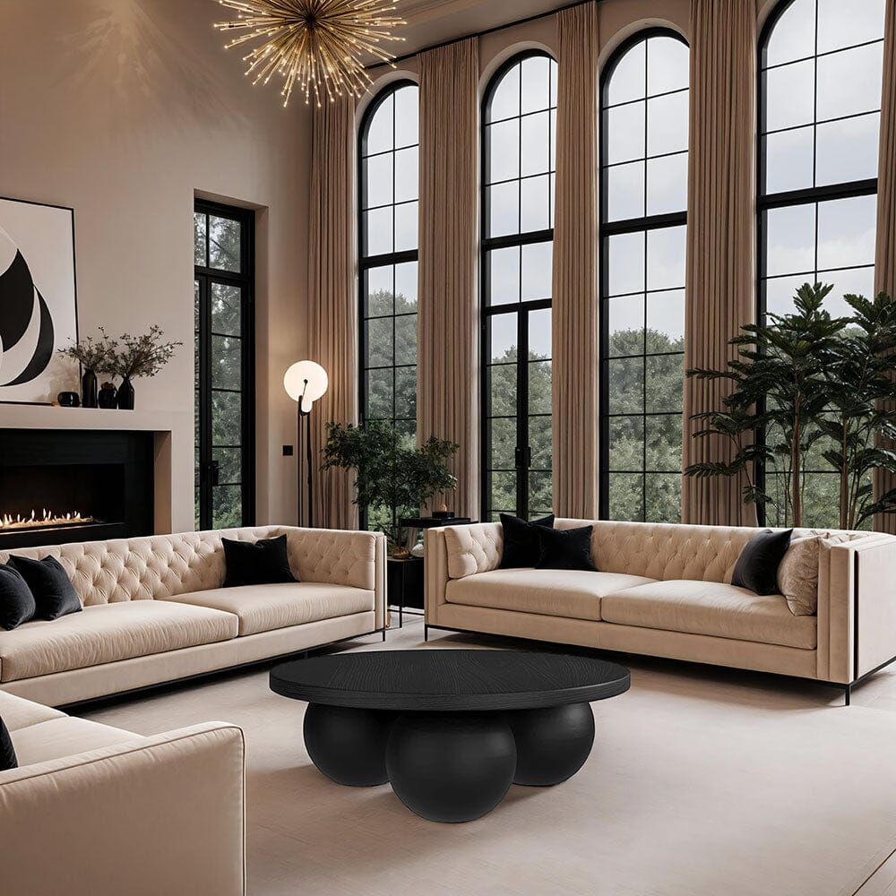 Westminster Matte Black Round Coffee Table